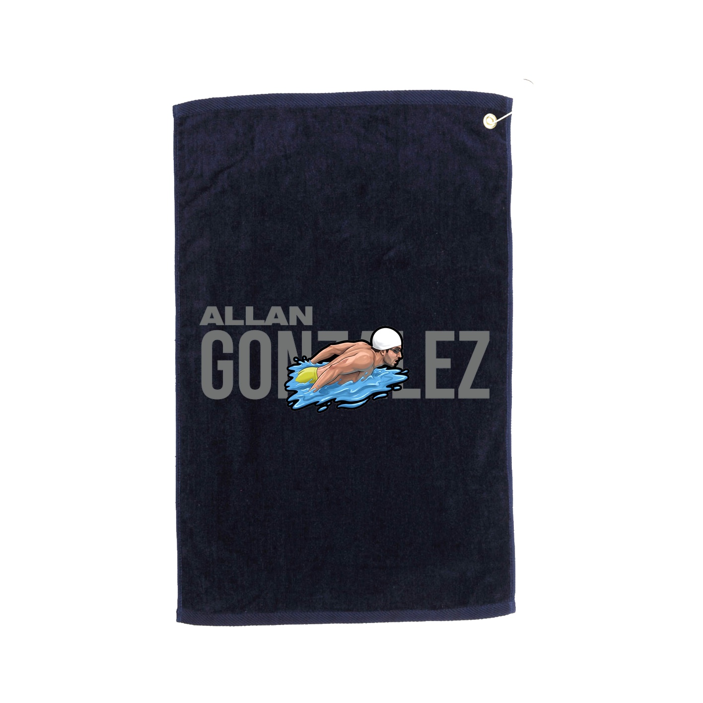 Golf Towel — Player Name in Navy