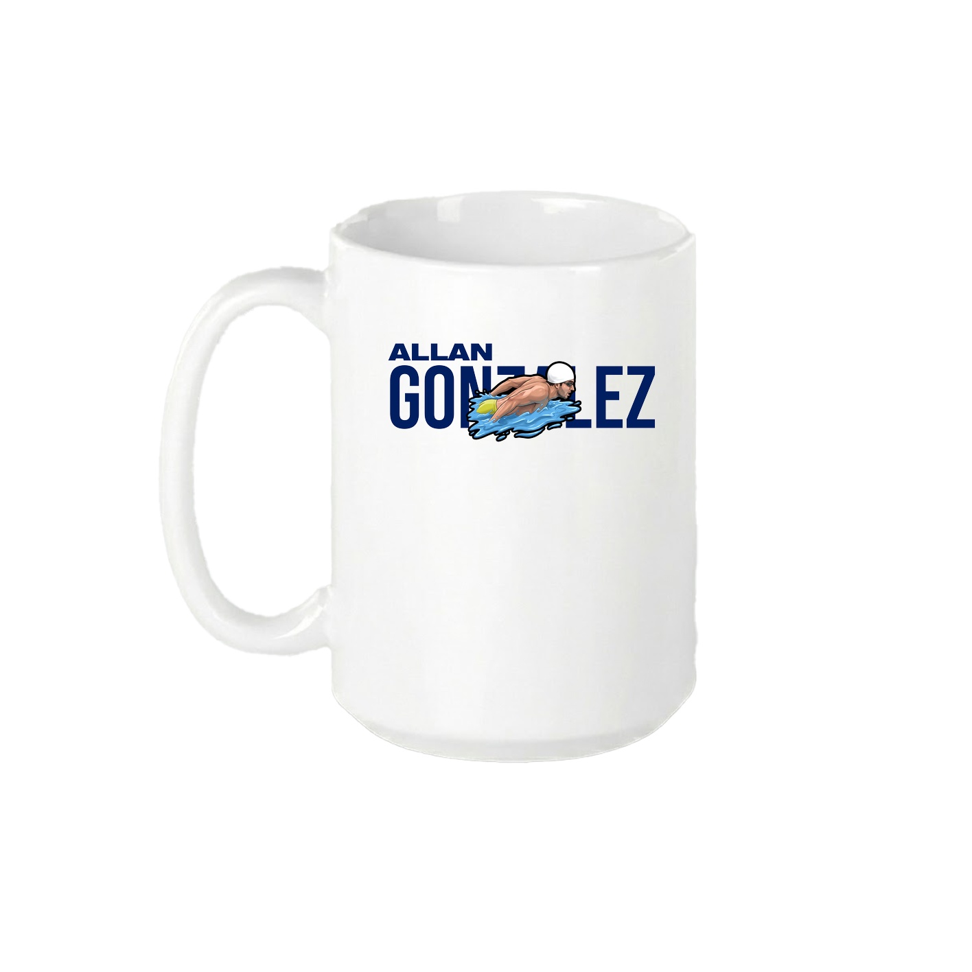 15oz Coffee Mug — Player Name in White