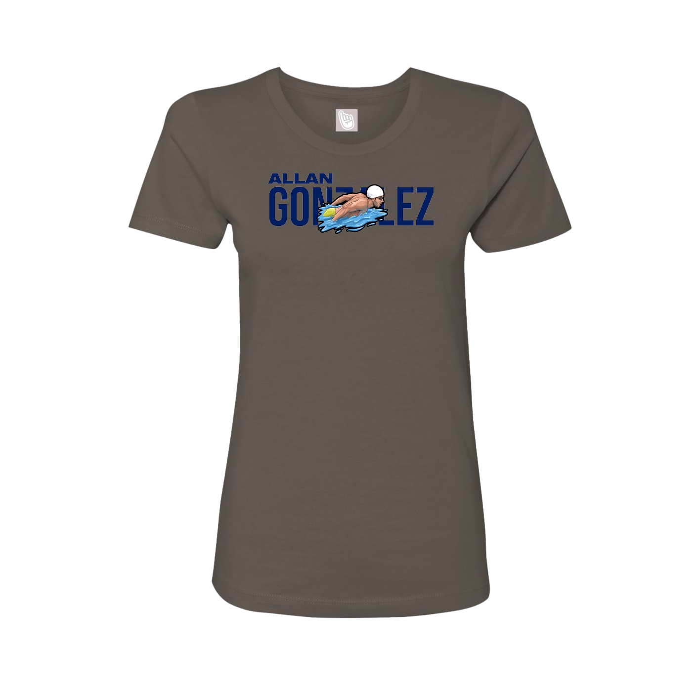 Fitted Women's Tee — Player Name in Grey