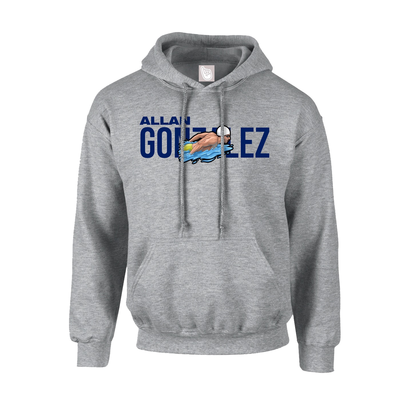 Hoodie — Player Name in Grey
