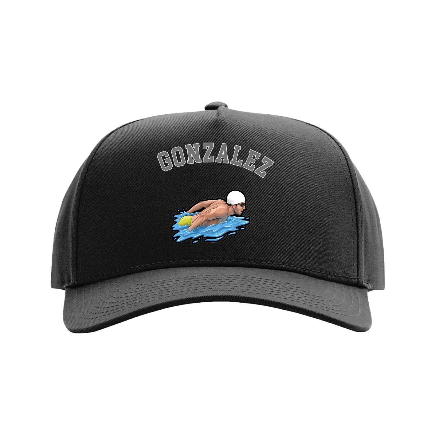 Full Fabric Five-Panel Champ Cap — Shirsey Arch in Black