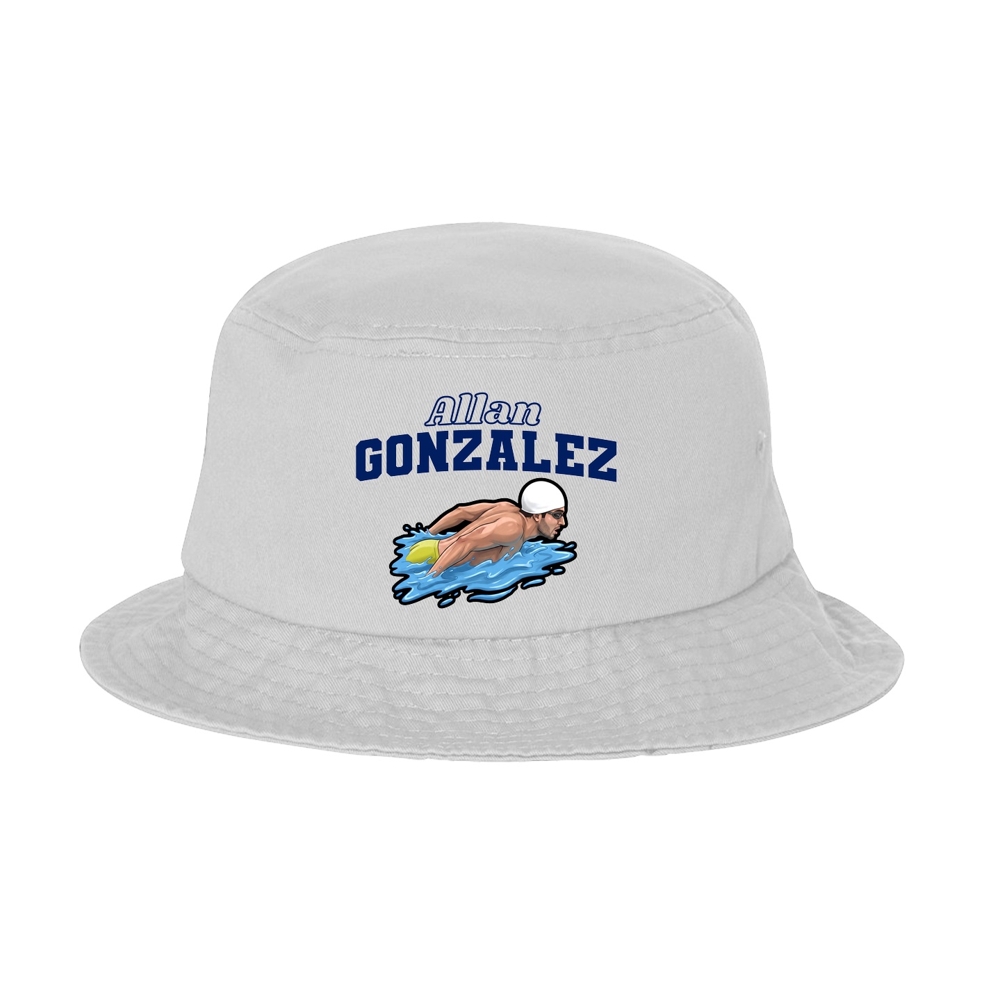 Bucket Cap — Name Arch in White