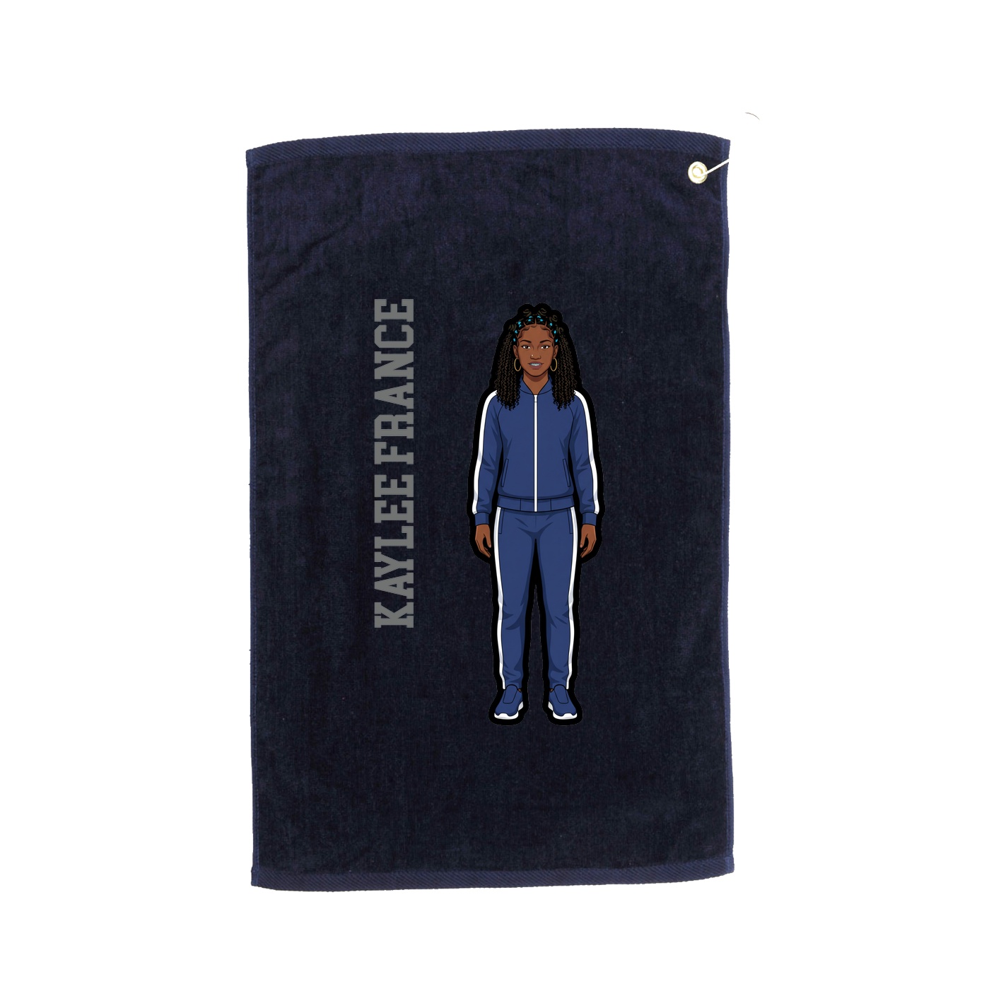 Golf Towel — Name Vertical in Navy
