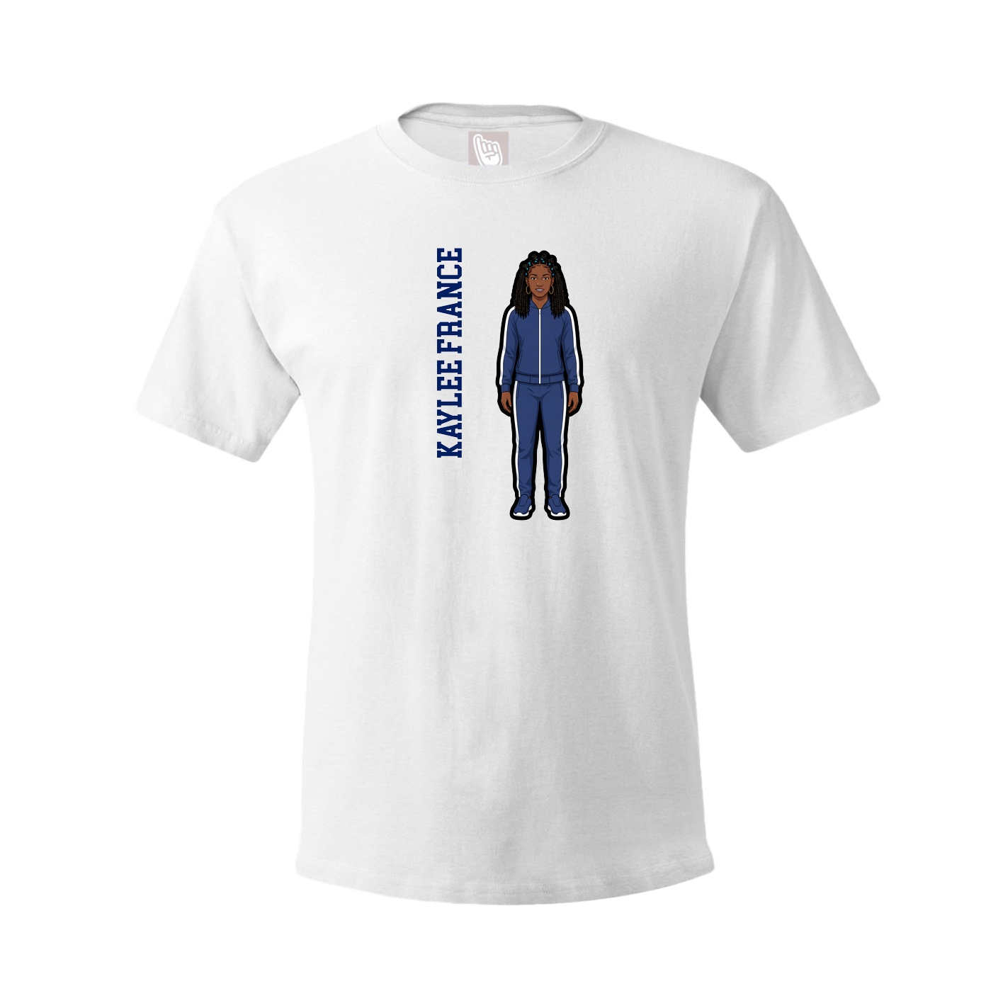 Tee — Name Vertical in White