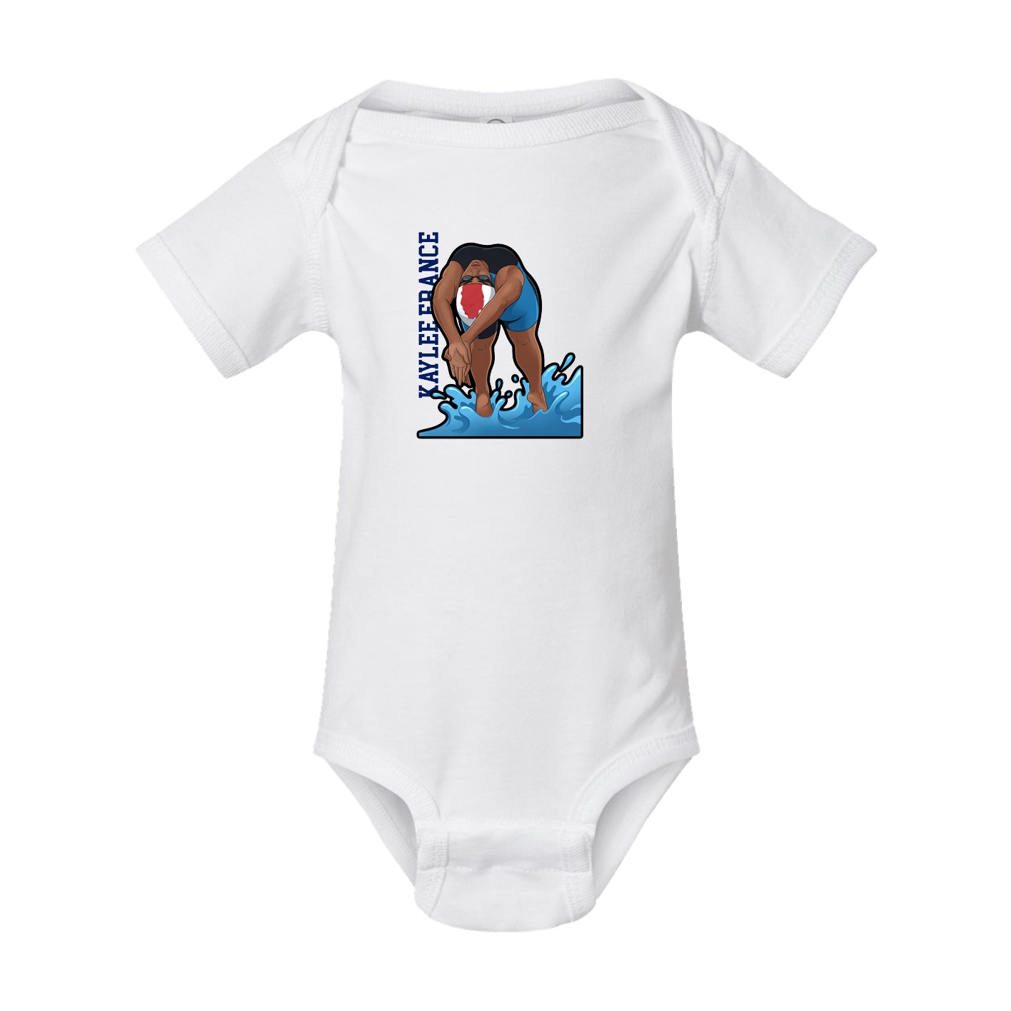 Baby Onesie — Name Vertical in White