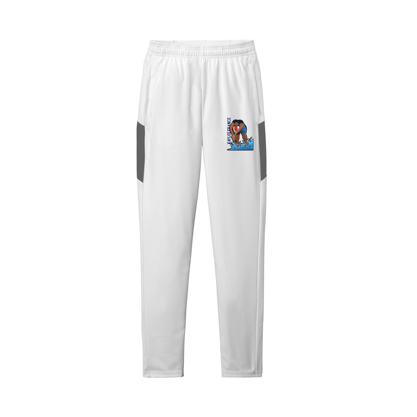 Team Travel Pant — Name Vertical in White/Grey