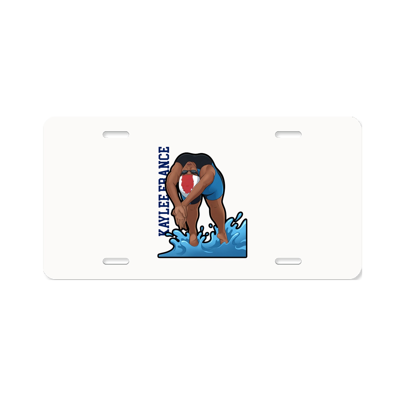 License Plate — Name Vertical in Classic