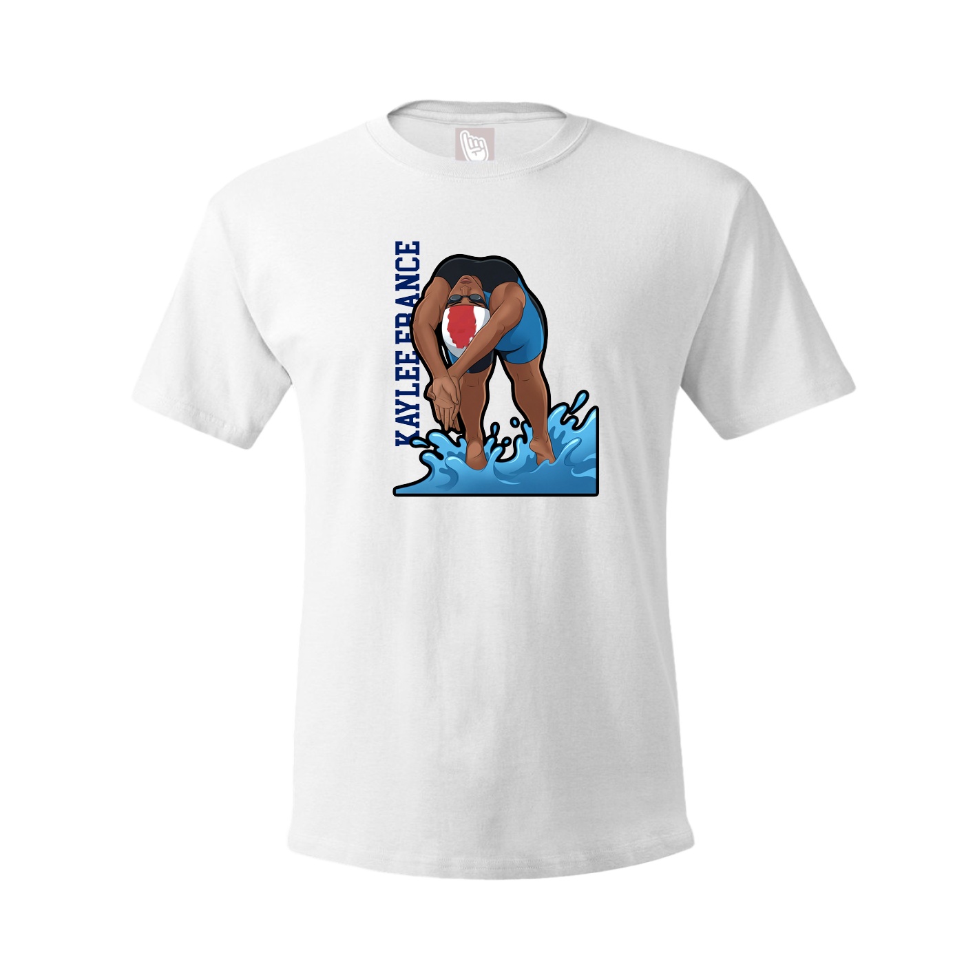 Tee — Name Vertical in White