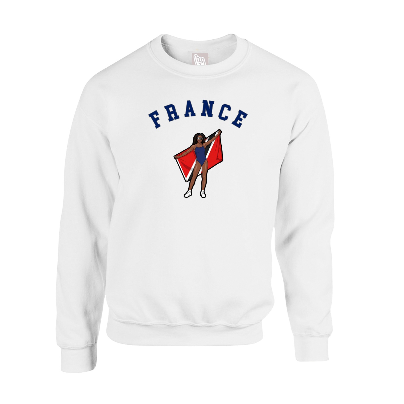 Fleece Crew — Shirsey Arch in White