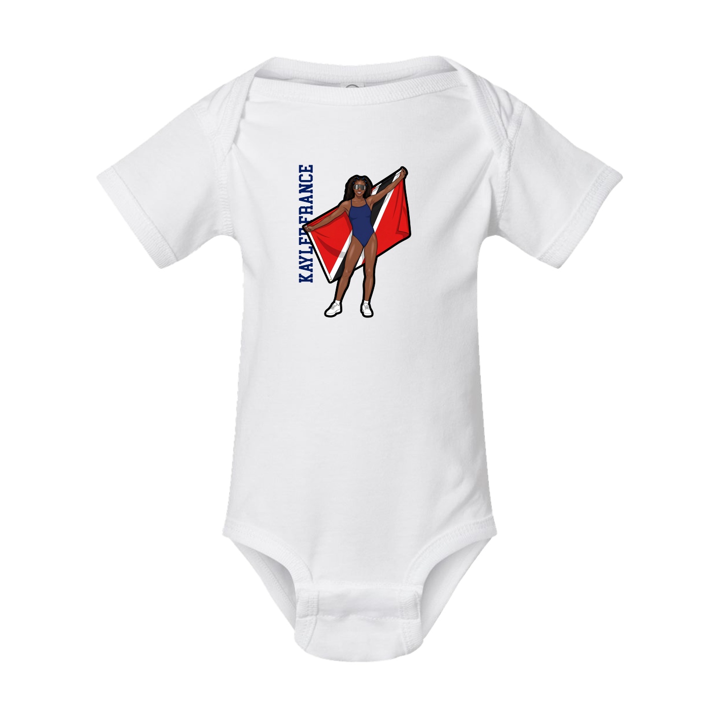 Baby Onesie — Name Vertical in White