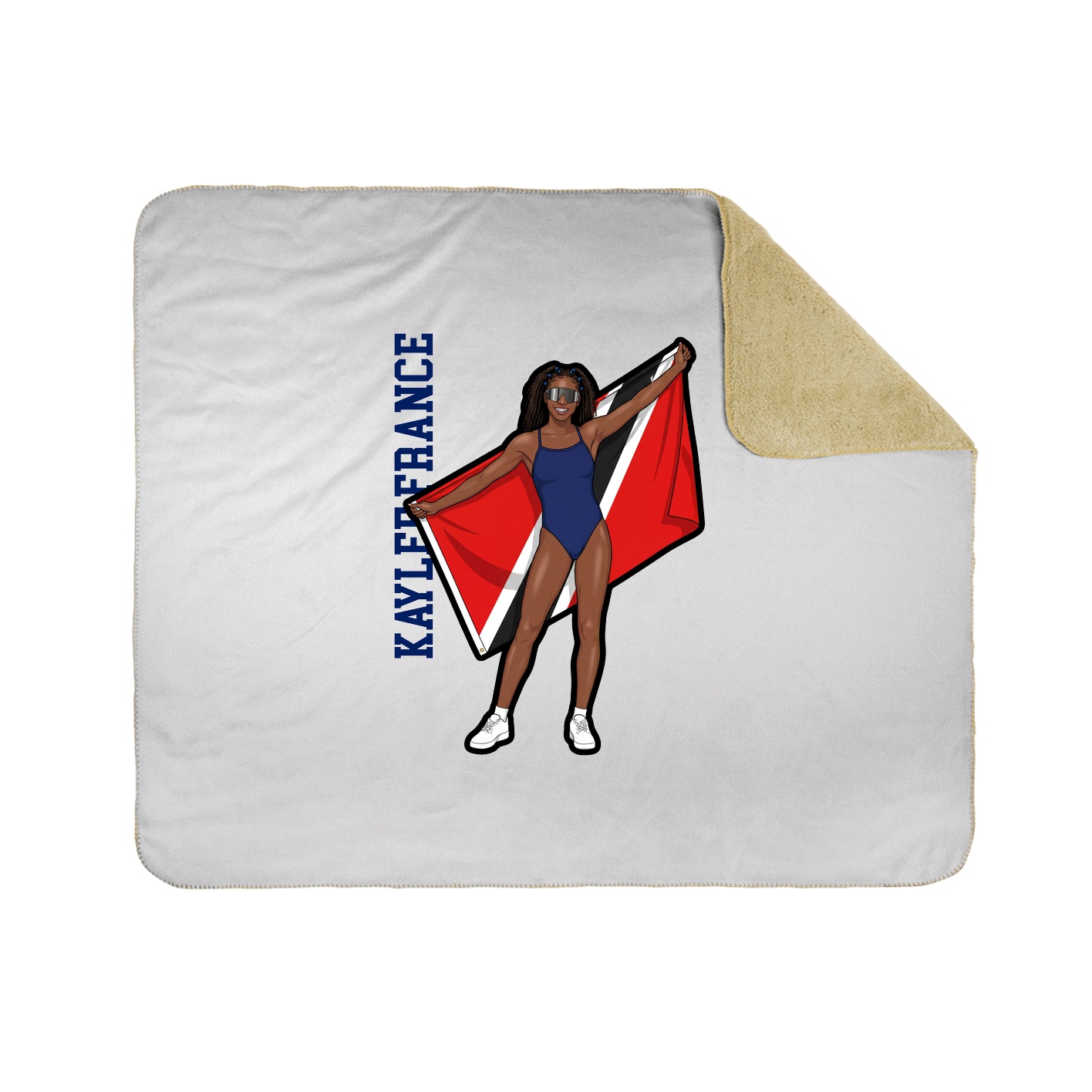 Throw Blanket — Name Vertical in White