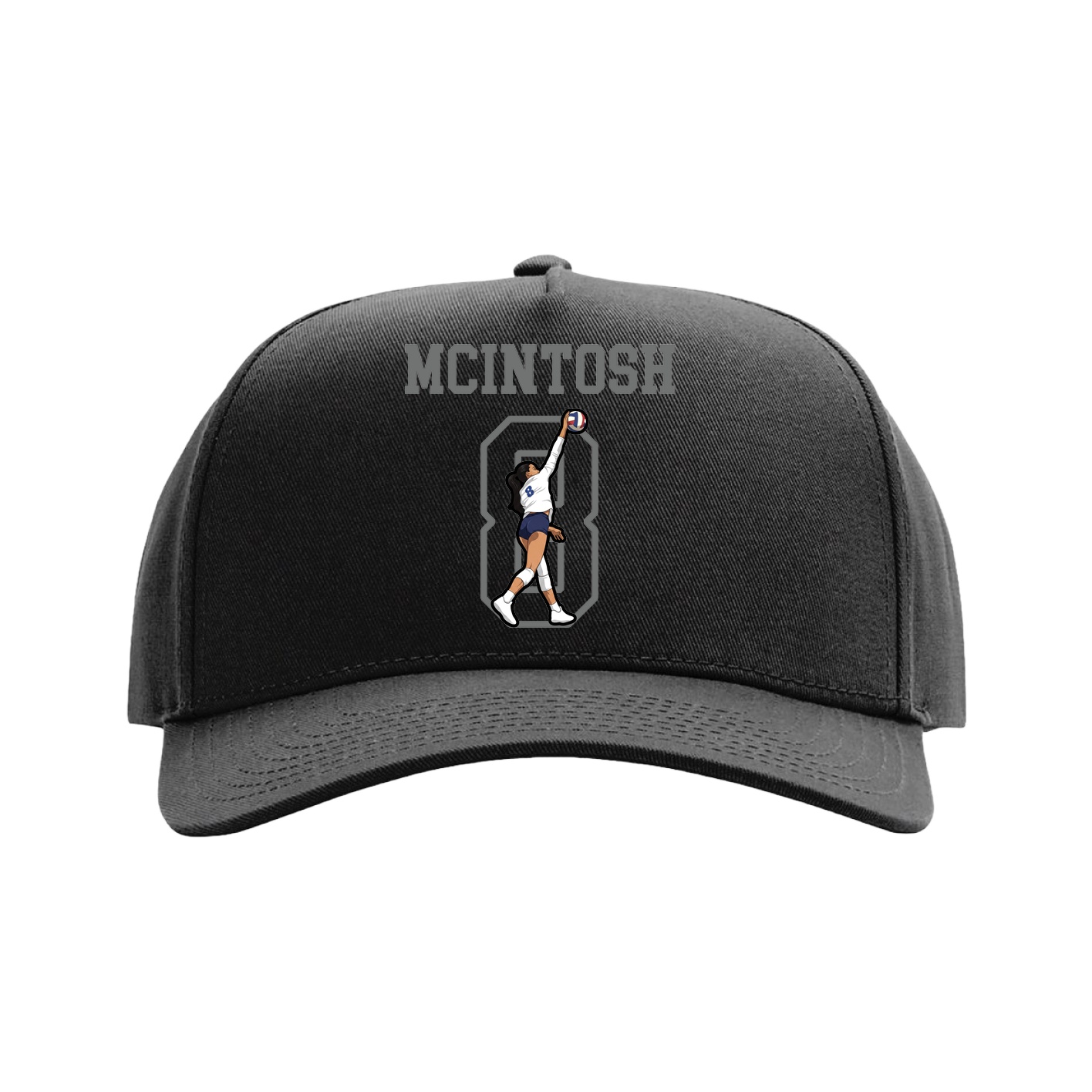 Full Fabric Five-Panel Champ Cap — Shirsey in Black