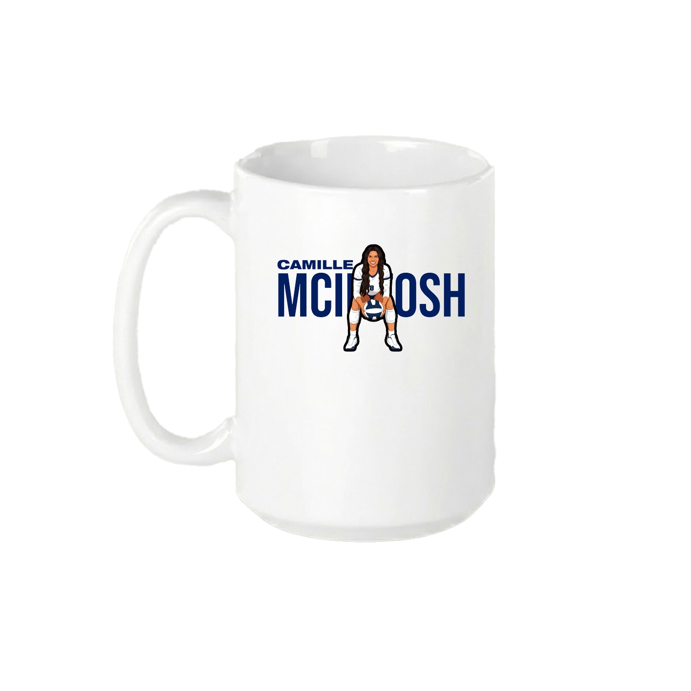 15oz Coffee Mug — Player Name in White