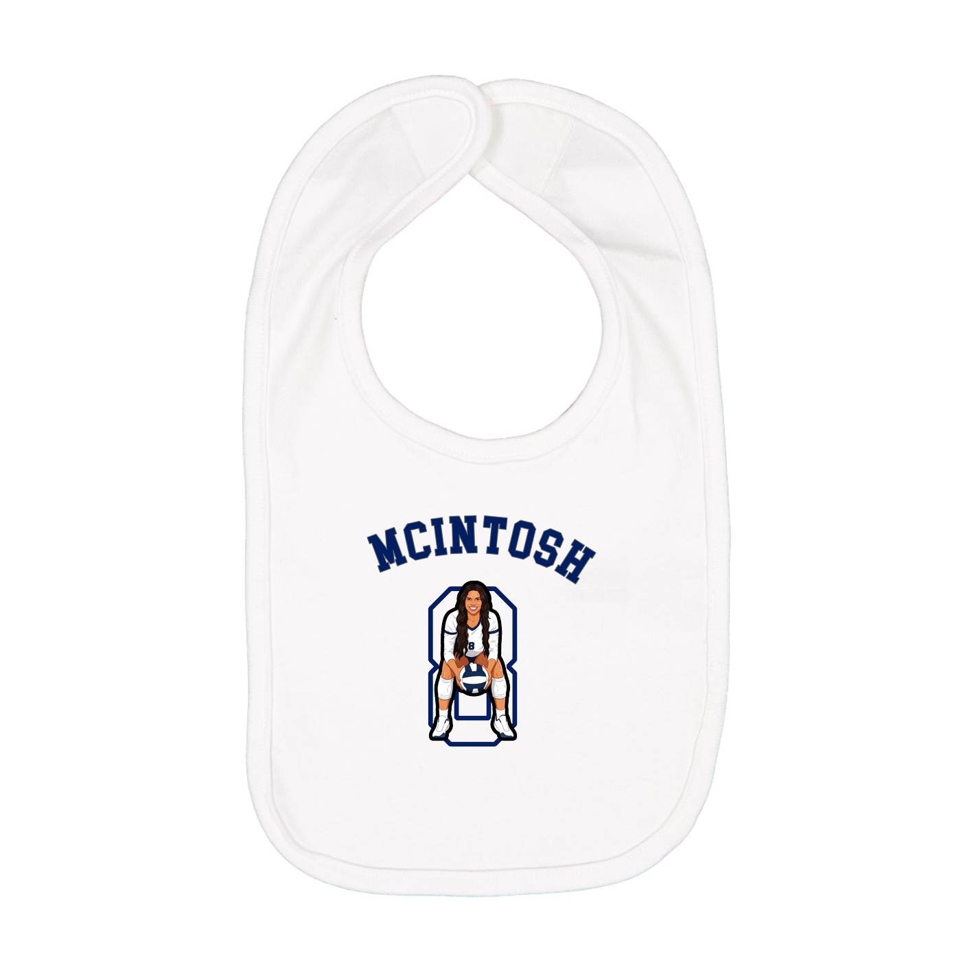 Infant Bib — Shirsey Arch in White