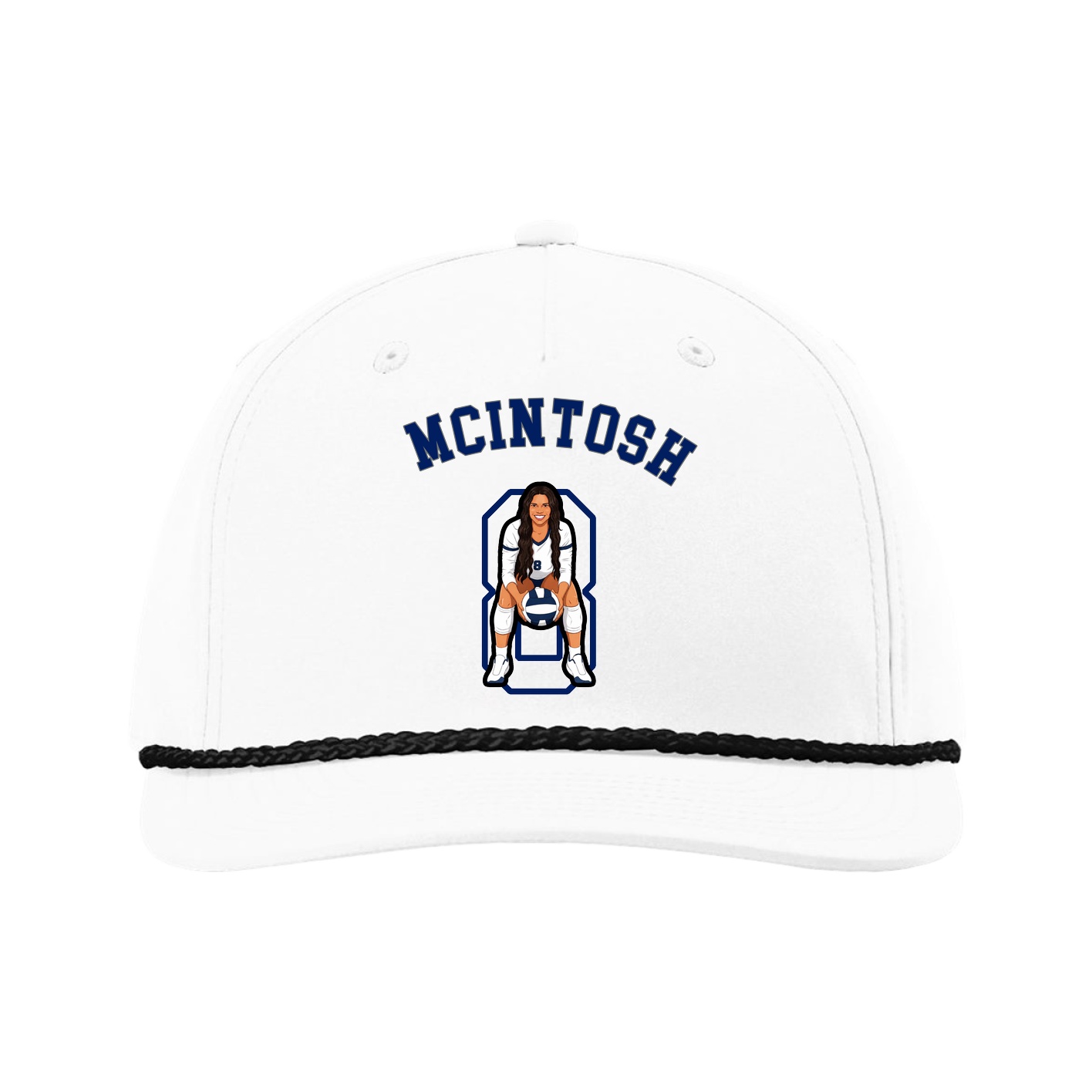 Five-Panel Classic Rope Cap — Shirsey Arch in White