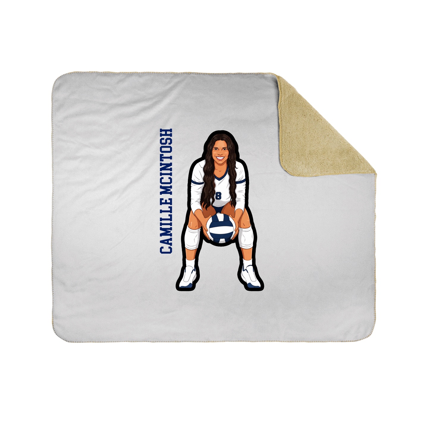 Throw Blanket — Name Vertical in White