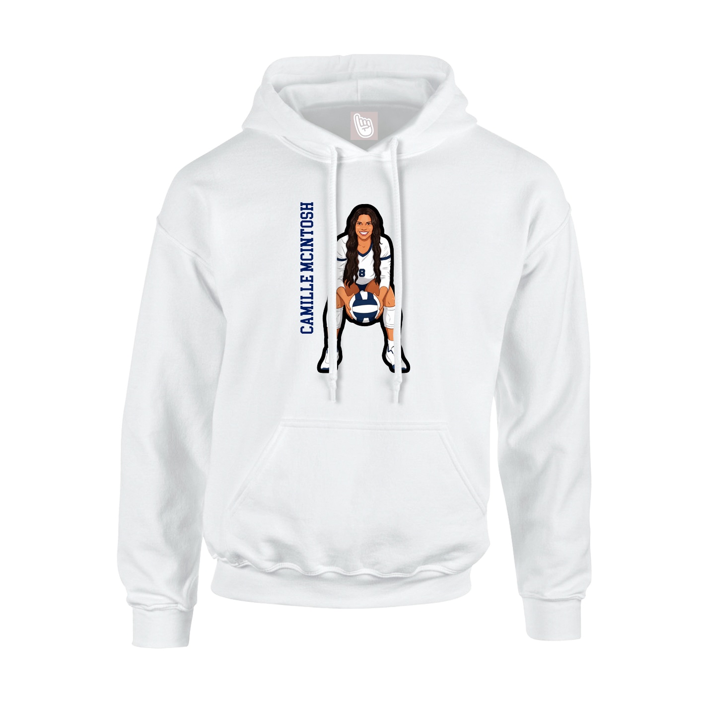 Hoodie — Name Vertical in White