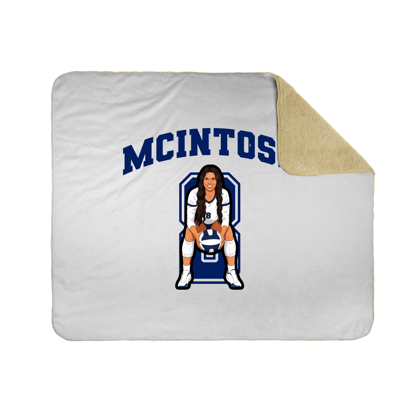 Throw Blanket — Number in White