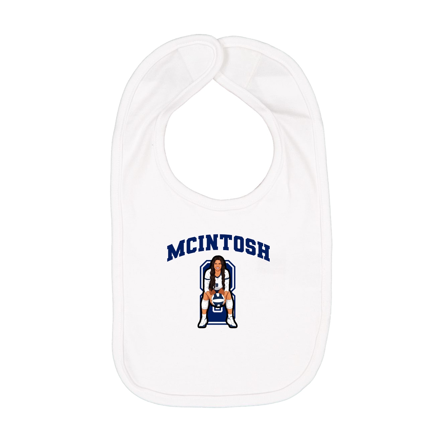 Infant Bib — Number in White