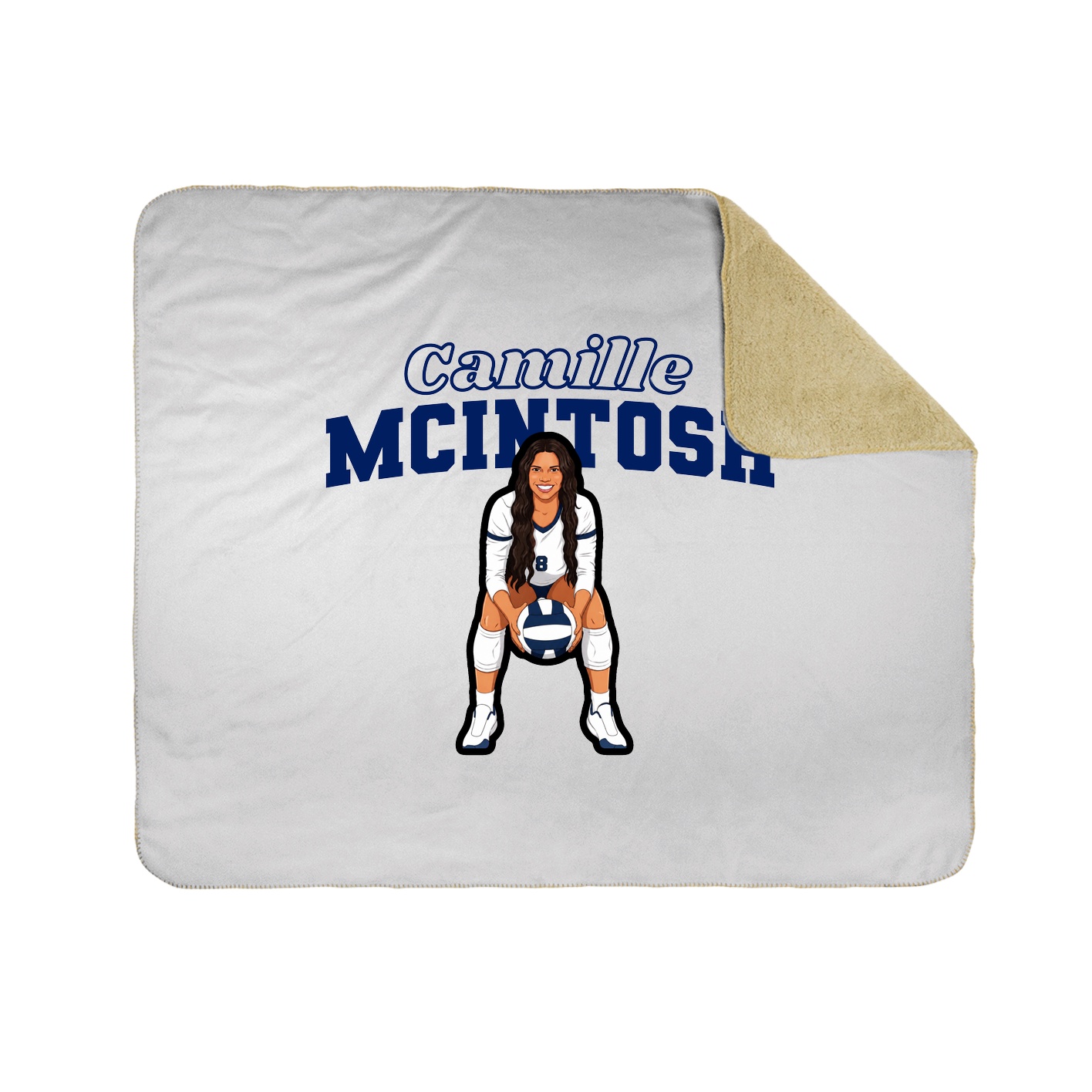 Throw Blanket — Name Arch in White