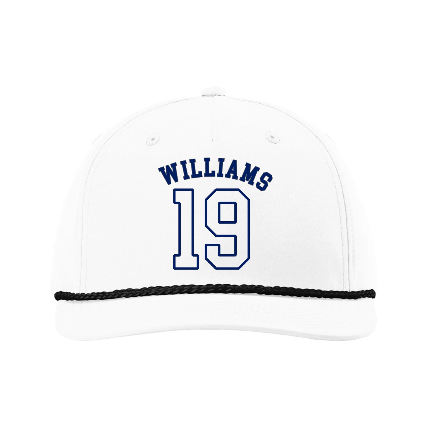 Five-Panel Classic Rope Cap — Shirsey Arch in White
