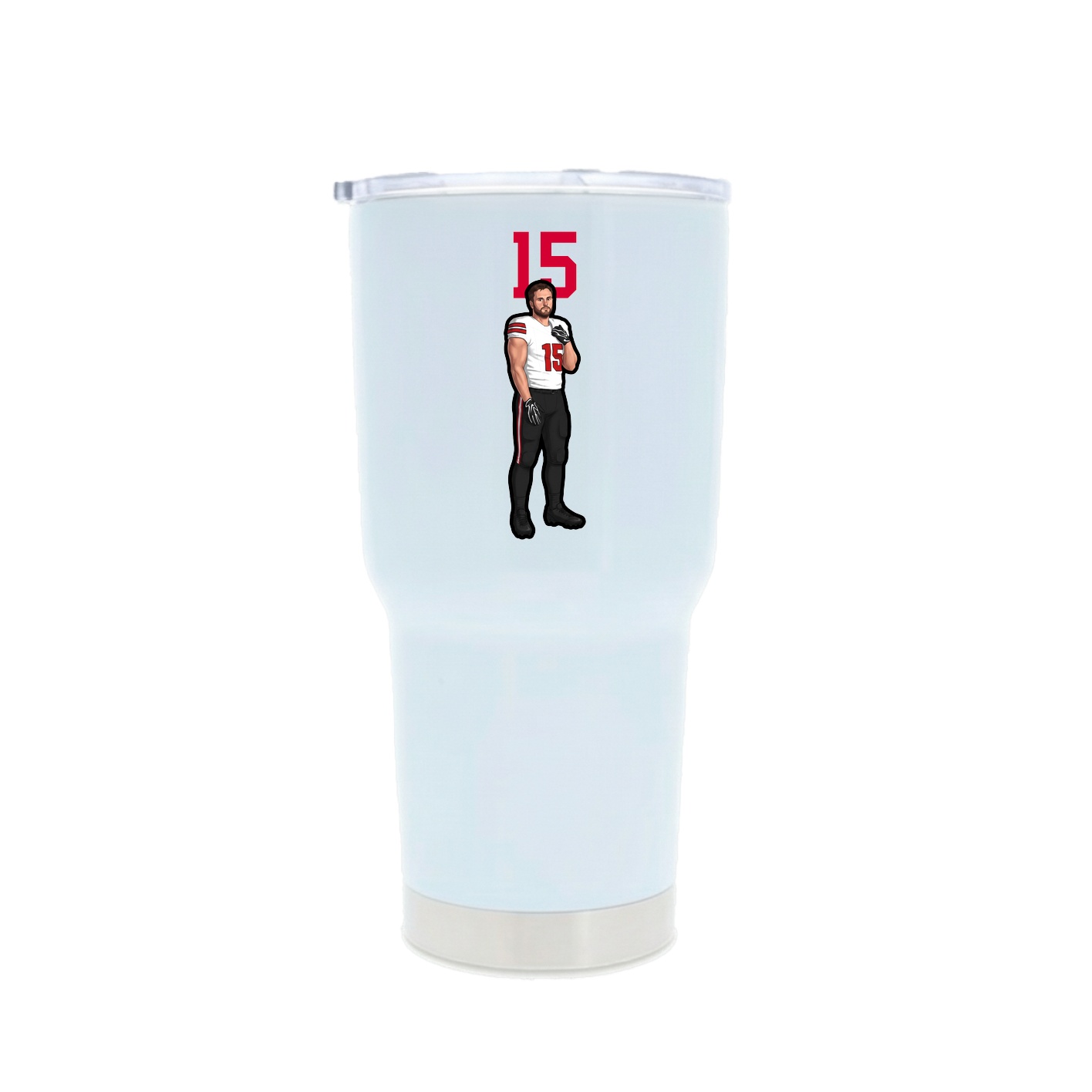 30oz Stainless Steel Tumbler — Number Top in White
