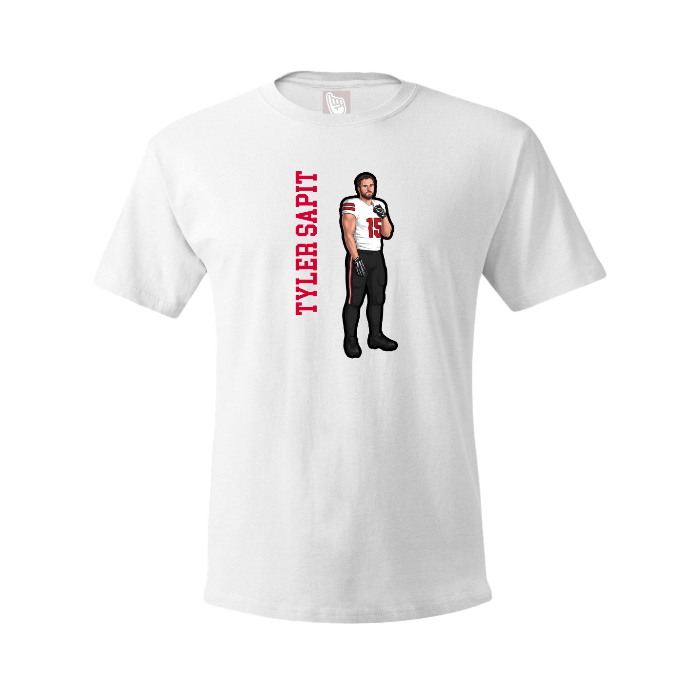 Youth Tee — Name Vertical in White