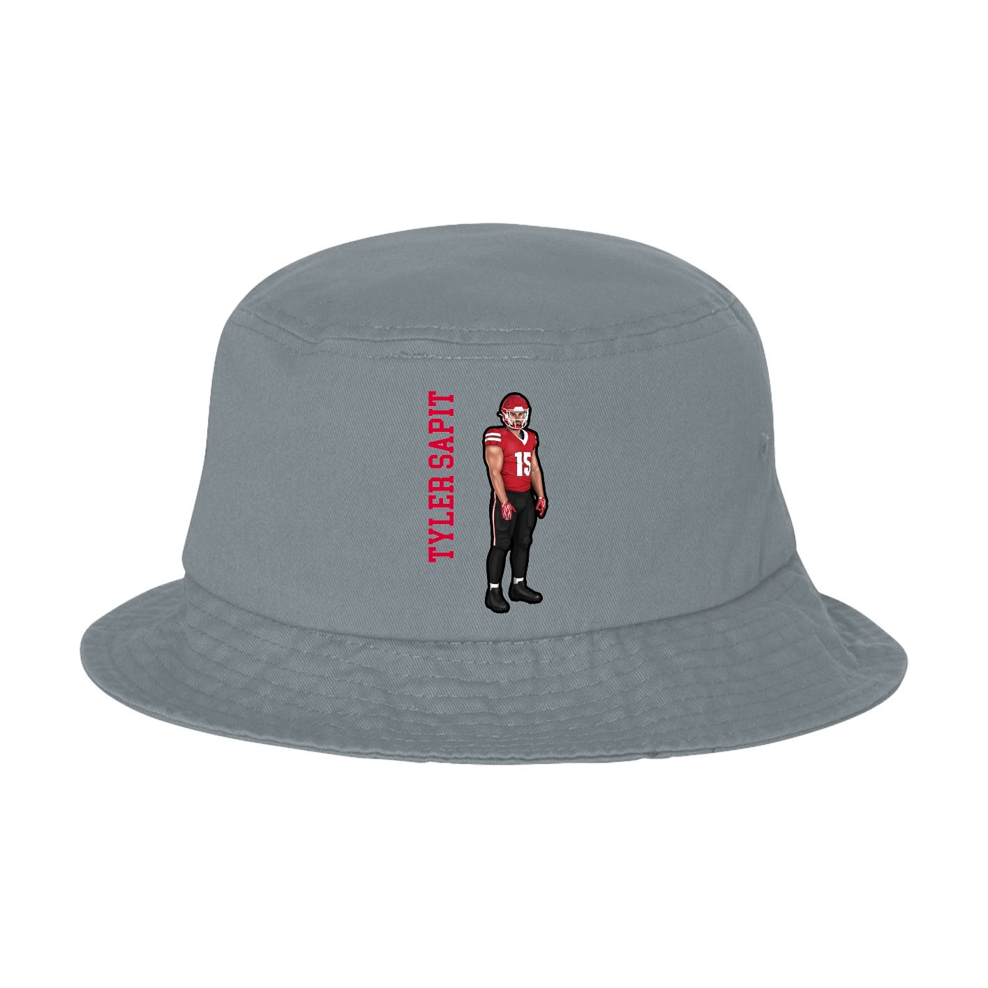 Bucket Cap — Name Vertical in Grey
