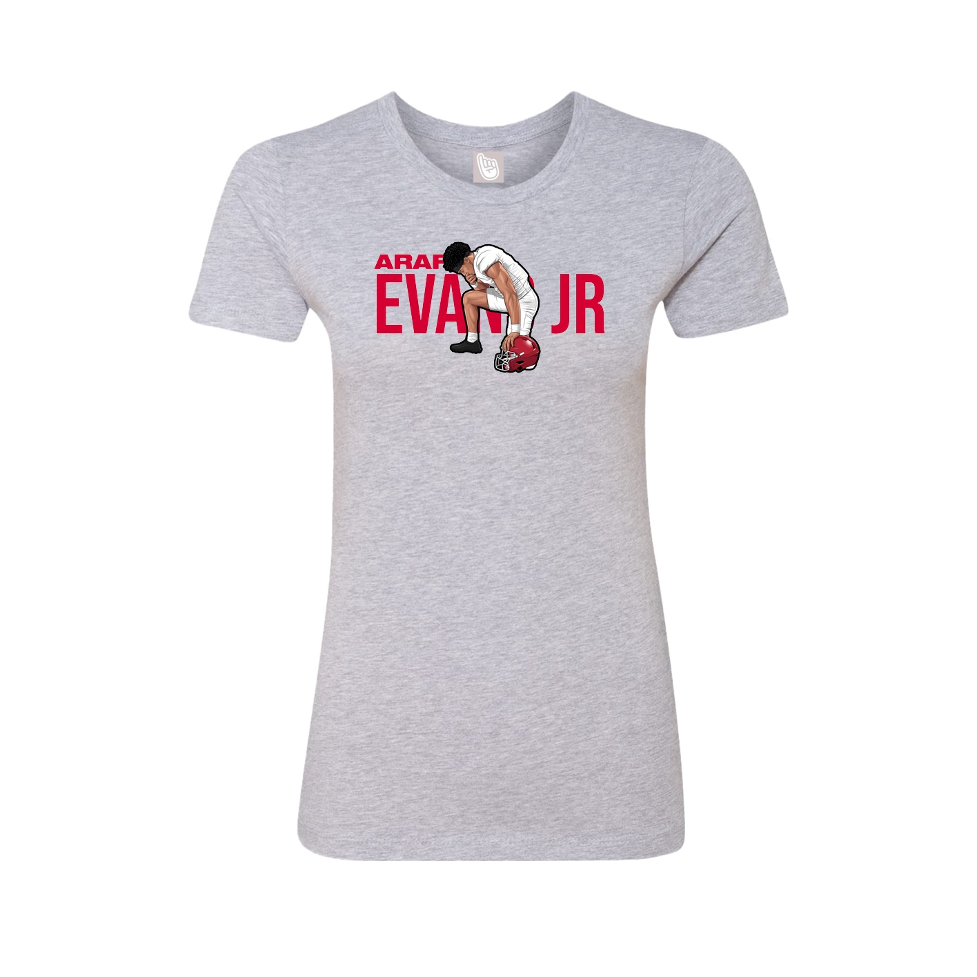 Fitted Women's Tee — Player Name in Grey