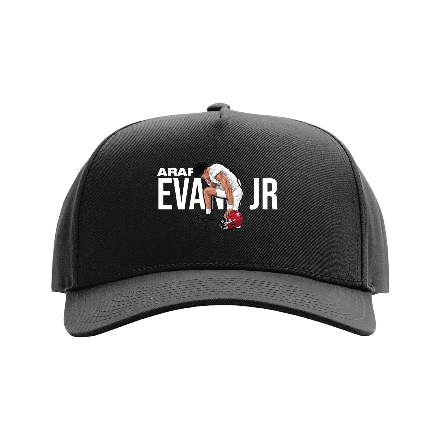 Full Fabric Five-Panel Champ Cap — Player Name in Black