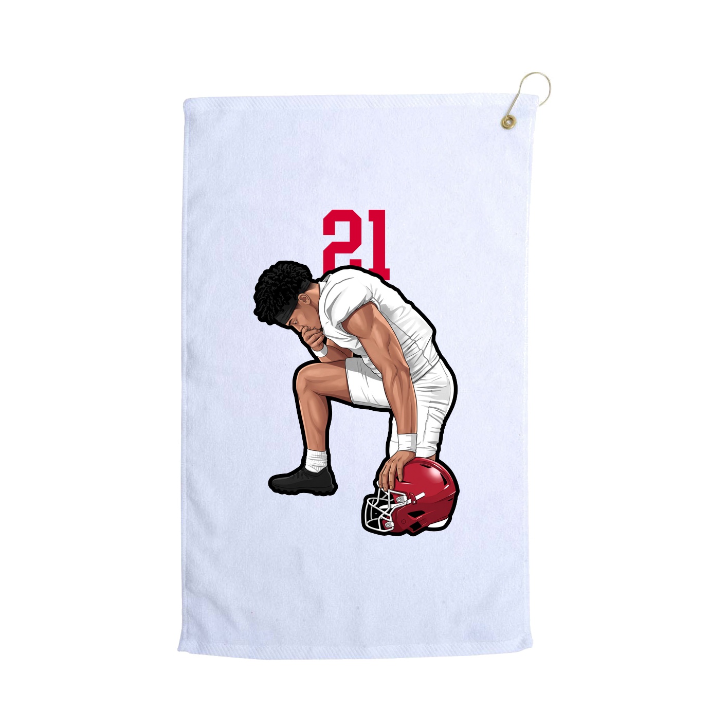 Golf Towel — Number Top in White