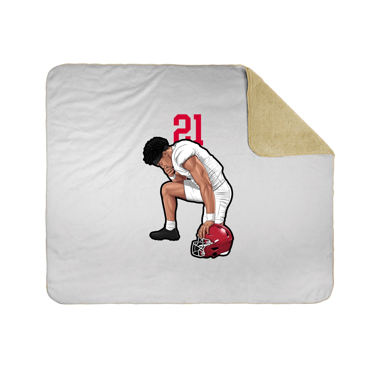 Throw Blanket — Number Top in White