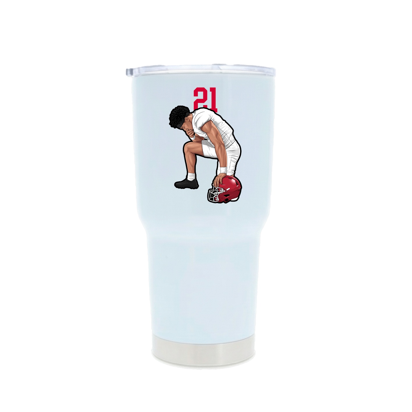 30oz Stainless Steel Tumbler — Number Top in White
