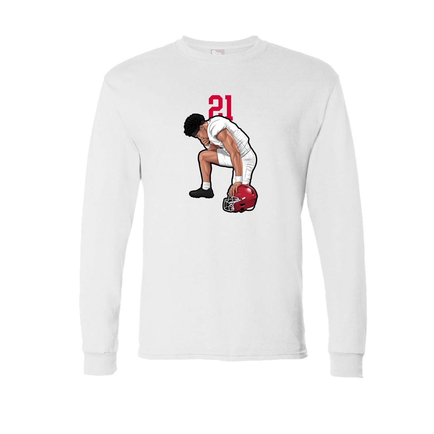 Long Sleeve Tee — Number Top in White