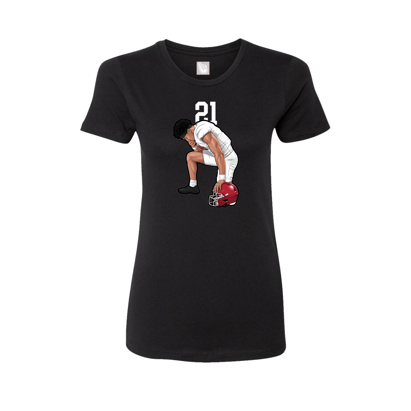 Fitted Women's Tee — Number Top in Black