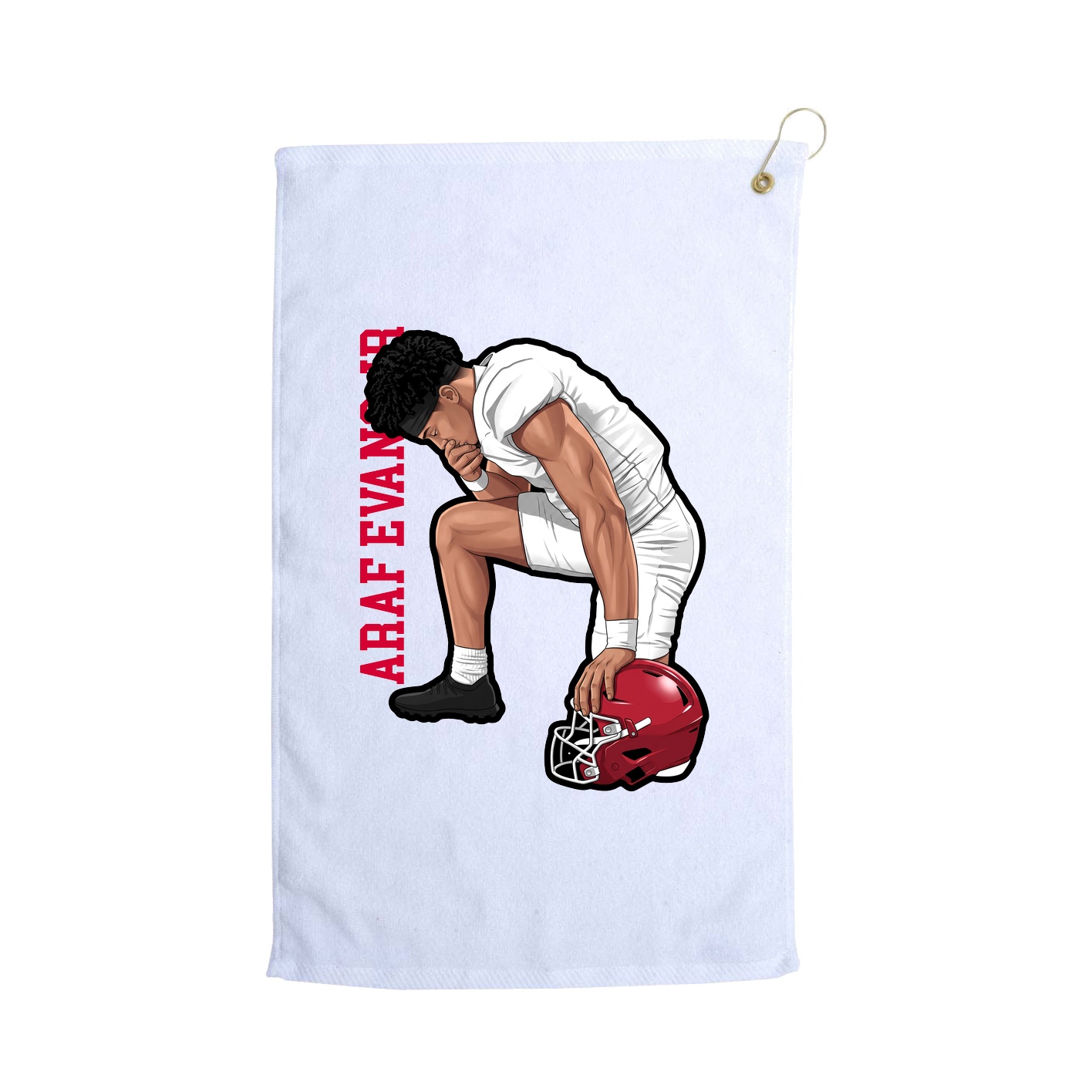 Golf Towel — Name Vertical in White