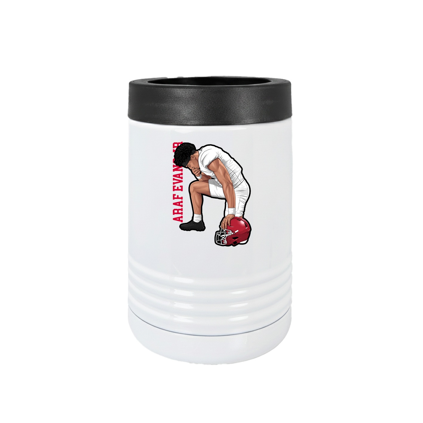 Beverage Holder — Name Vertical in White