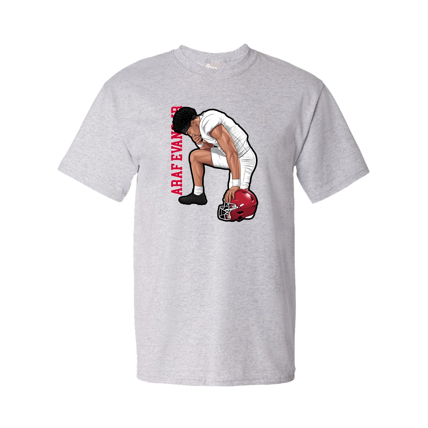 Youth Tee — Name Vertical in Grey