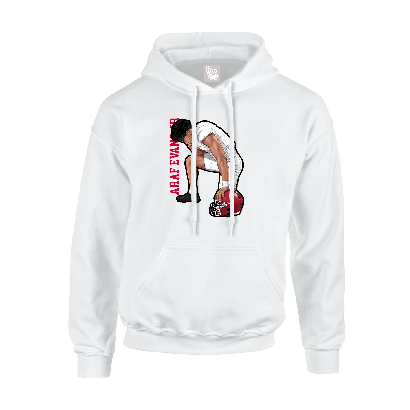 Hoodie — Name Vertical in White