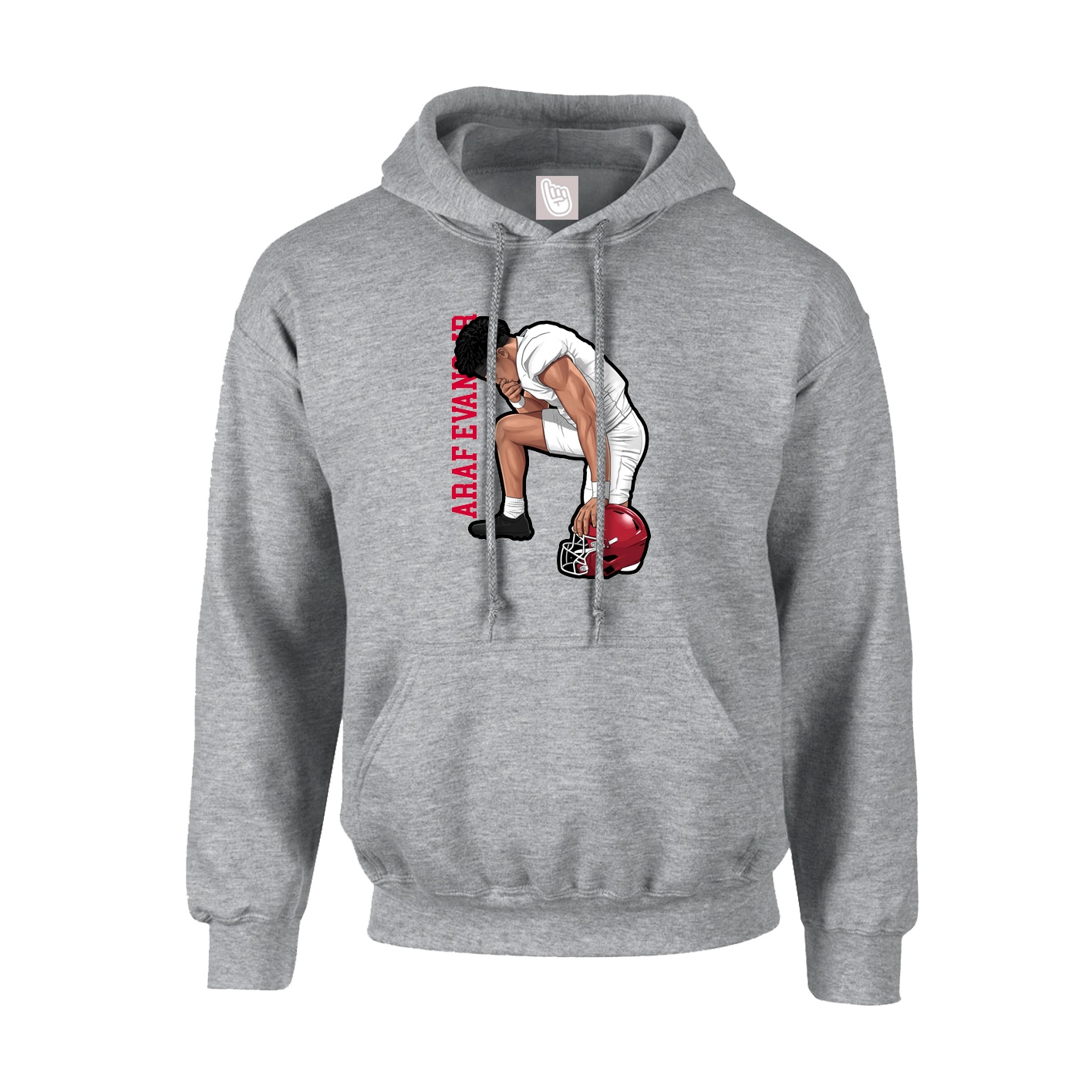 Youth Hoodie — Name Vertical in Grey