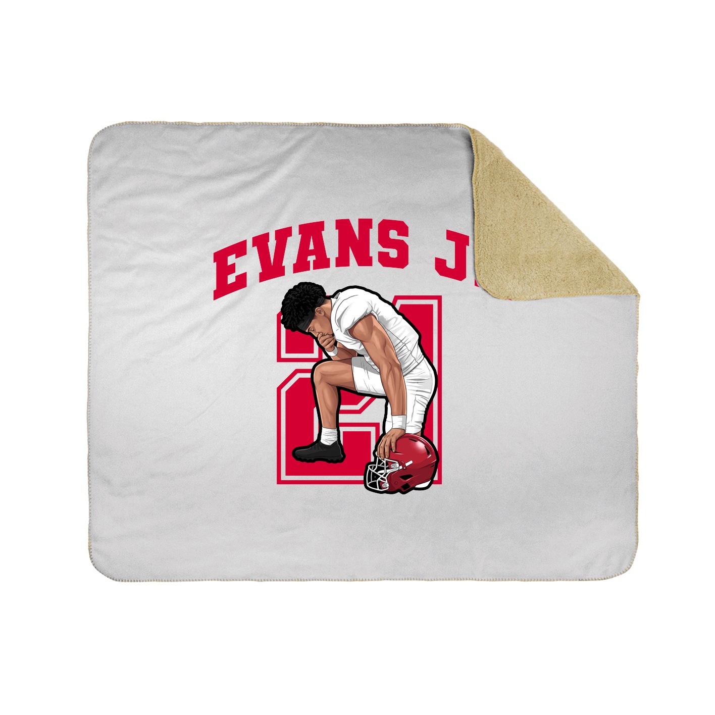 Throw Blanket — Number in White