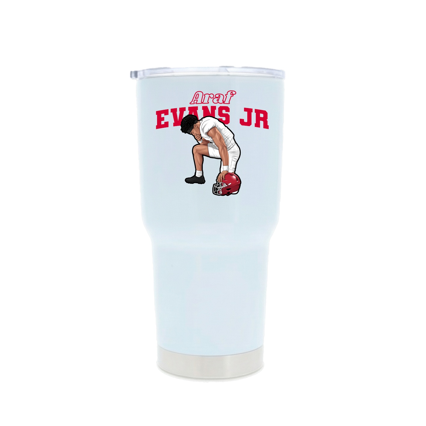 30oz Stainless Steel Tumbler — Name Arch in White