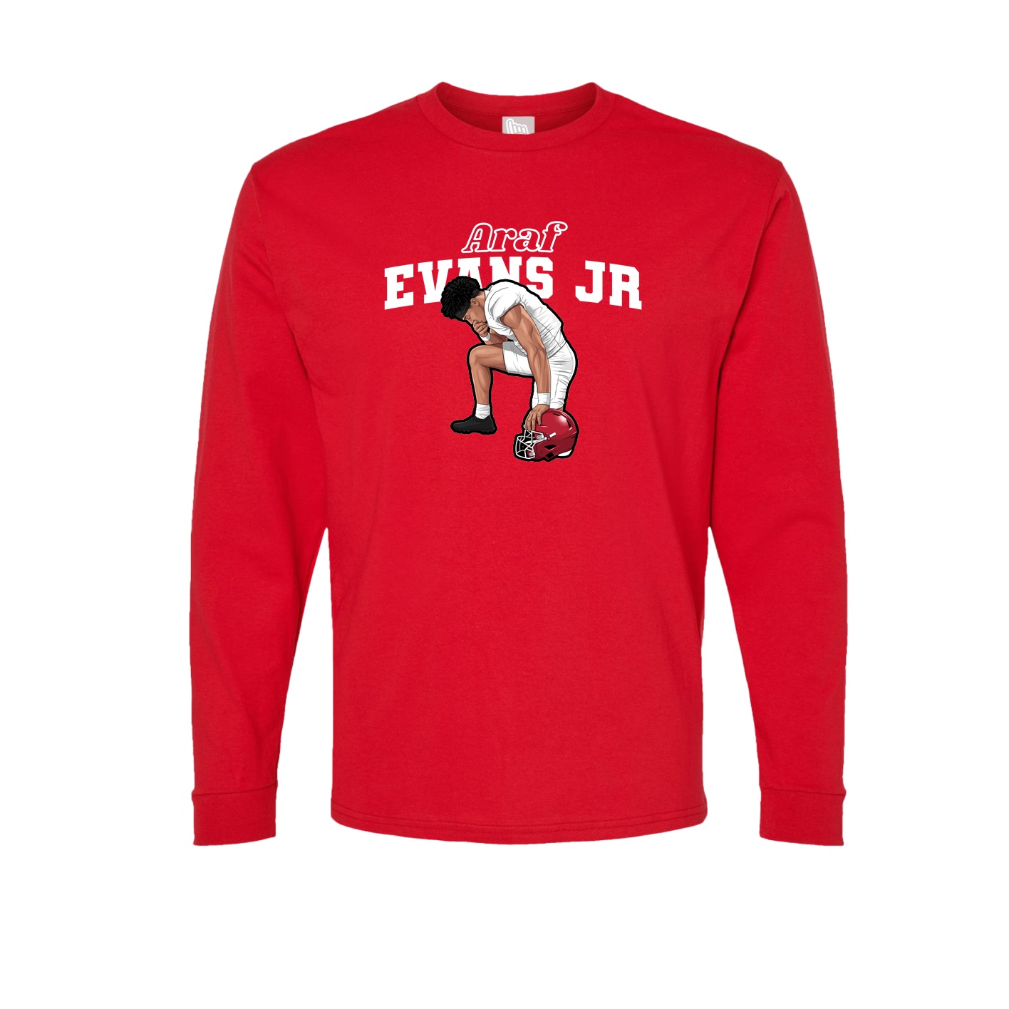 Long Sleeve Tee — Name Arch in Red