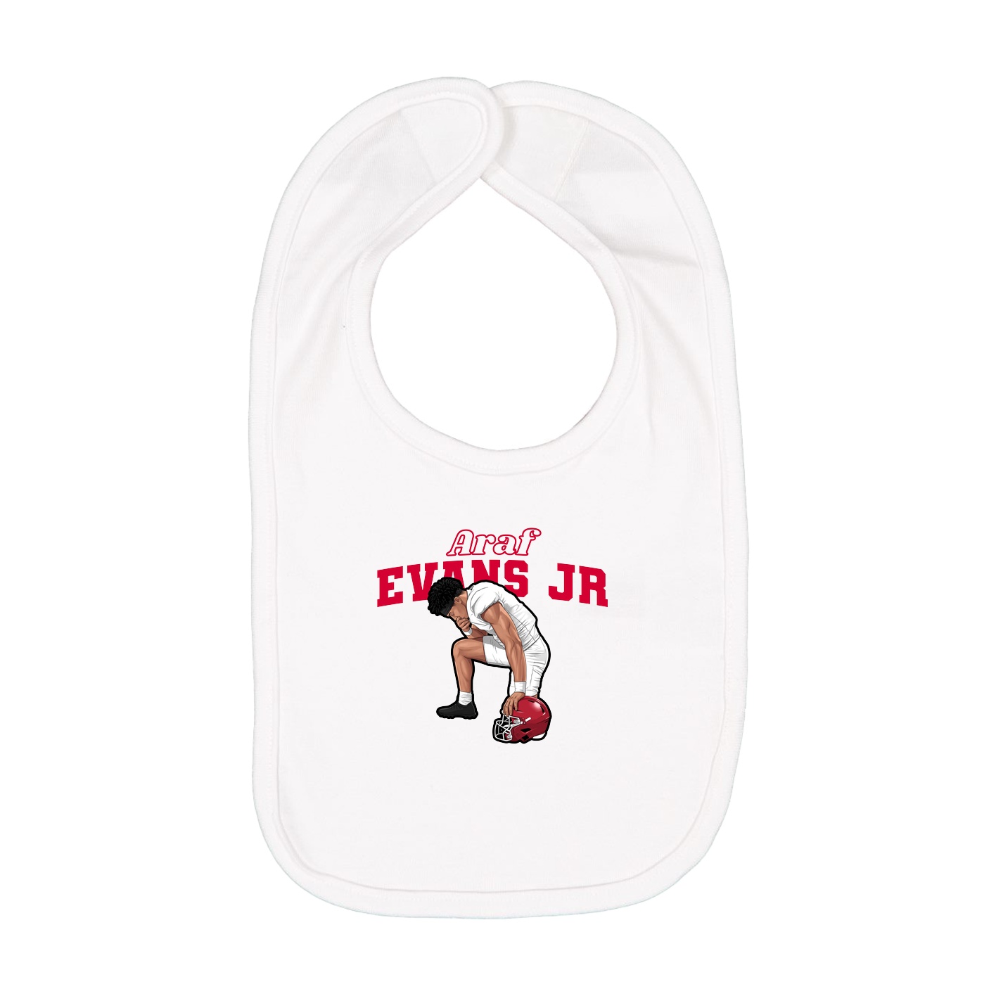 Infant Bib — Name Arch in White