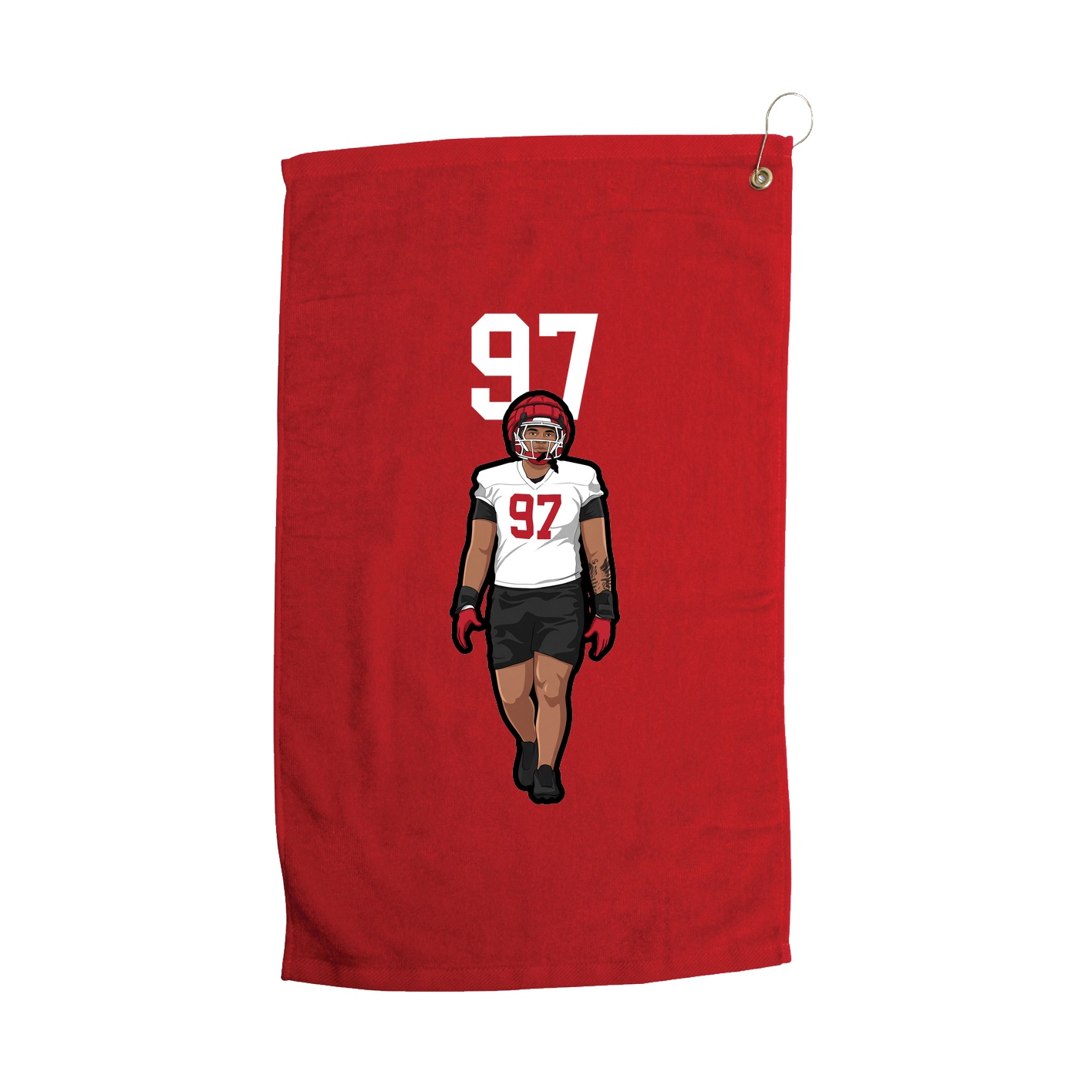 Golf Towel — Number Top in Red