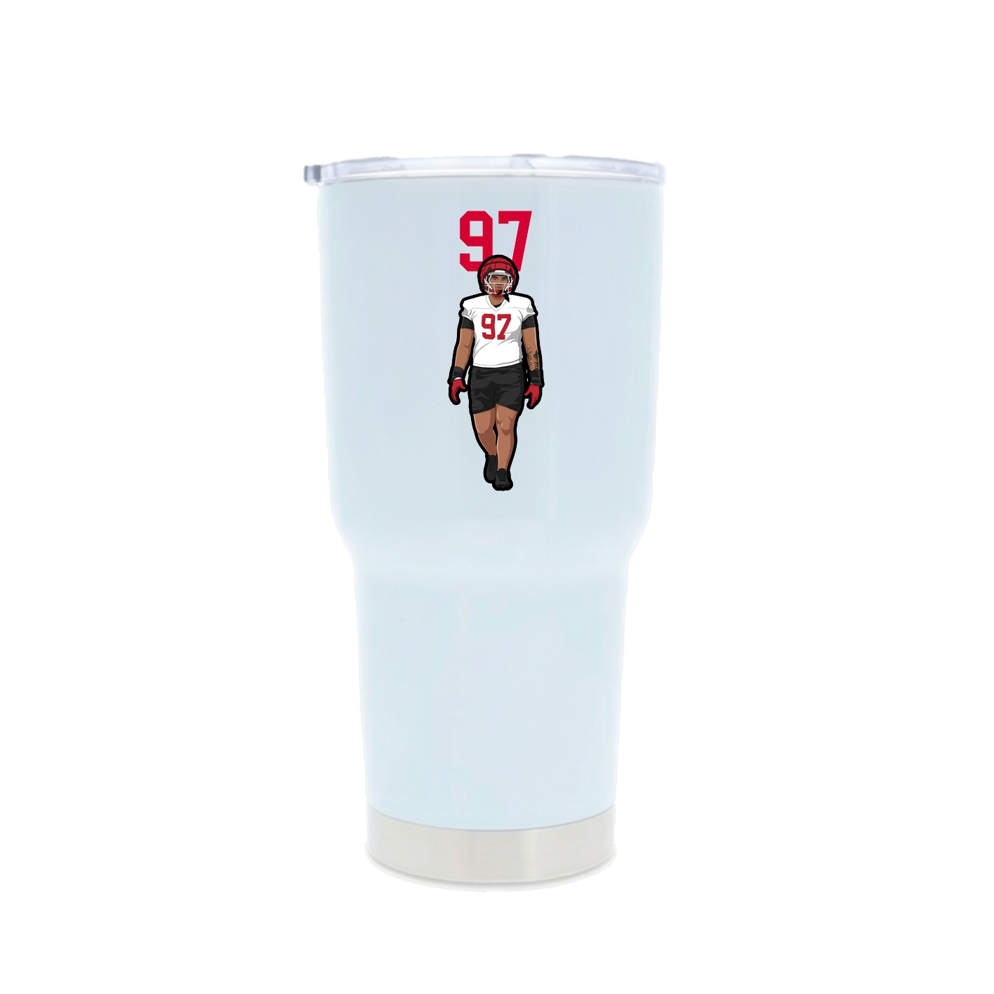 30oz Stainless Steel Tumbler — Number Top in White