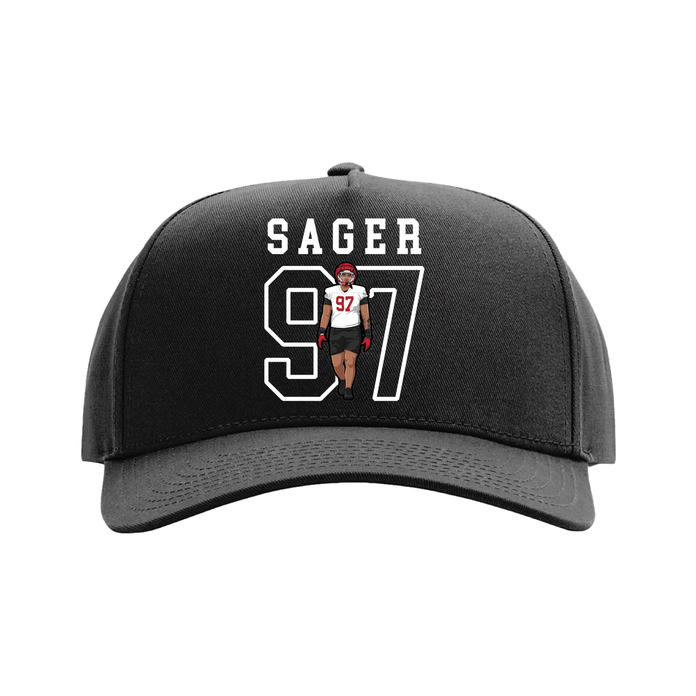 Full Fabric Five-Panel Champ Cap — Shirsey in Black