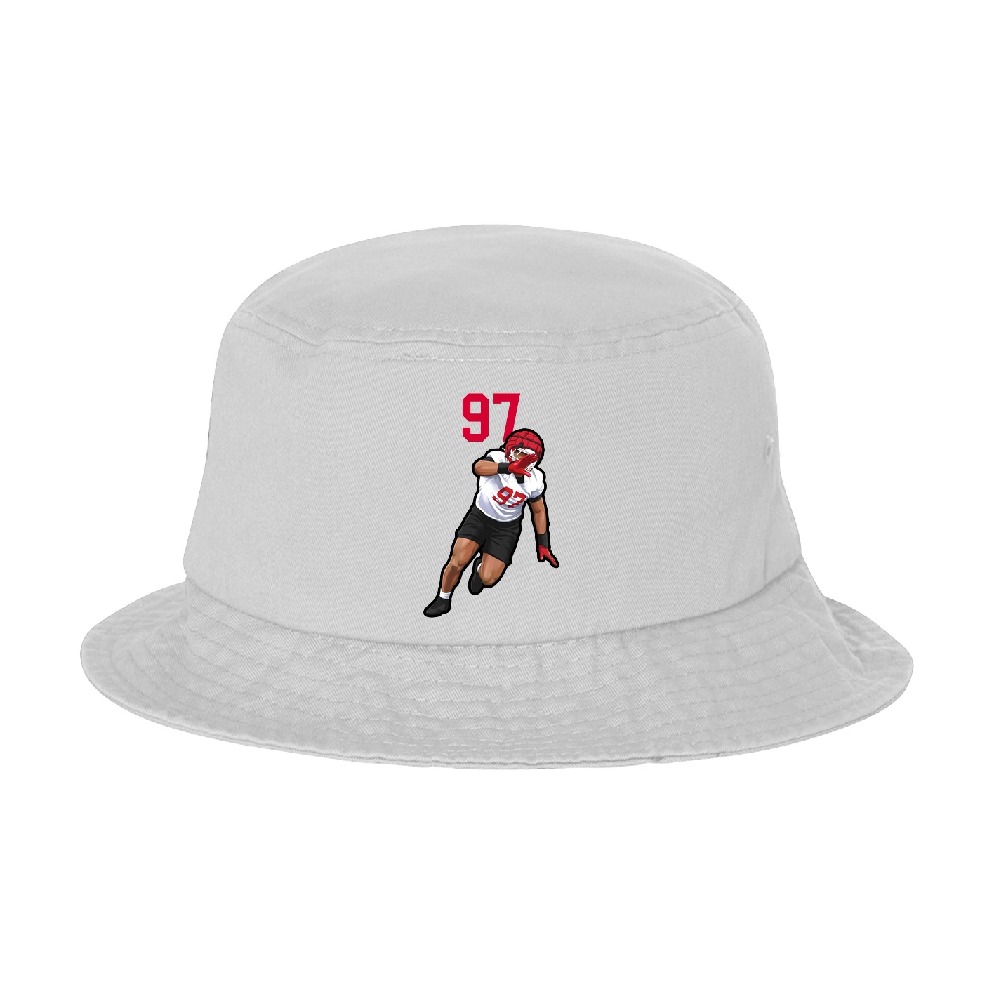 Bucket Cap — Number Top in White