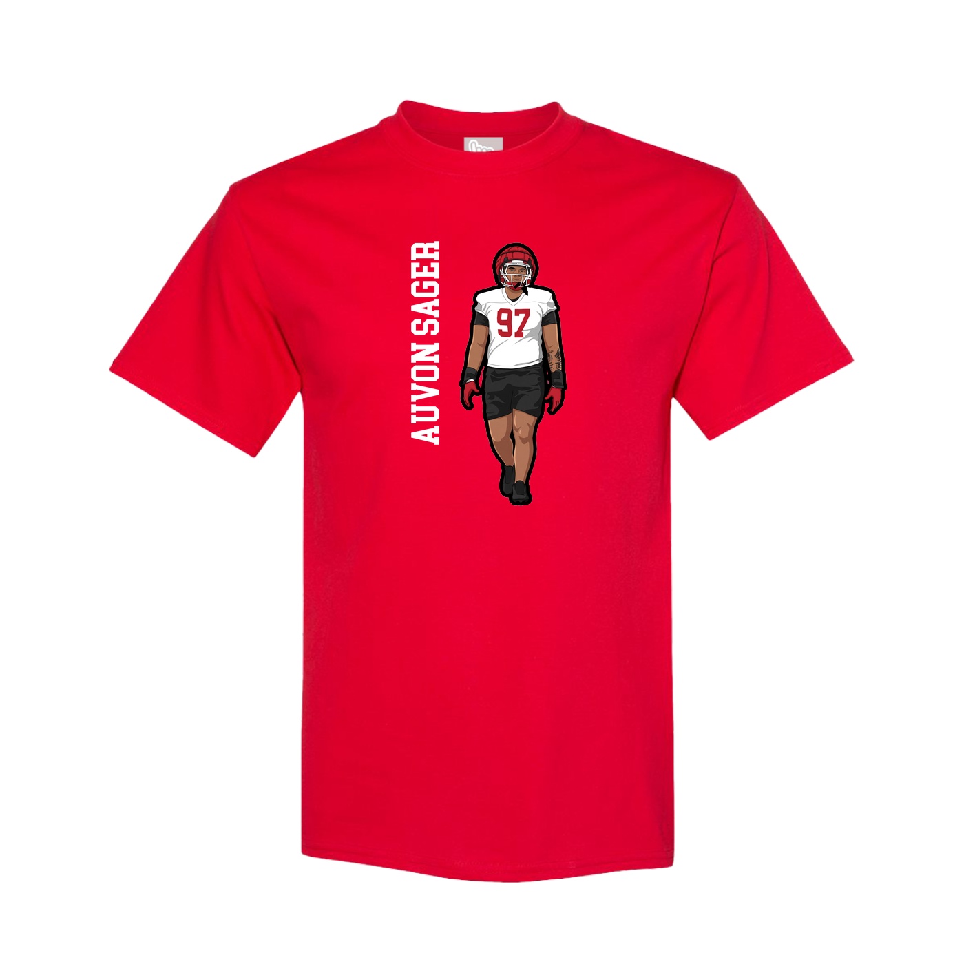 Youth Tee — Name Vertical in Red