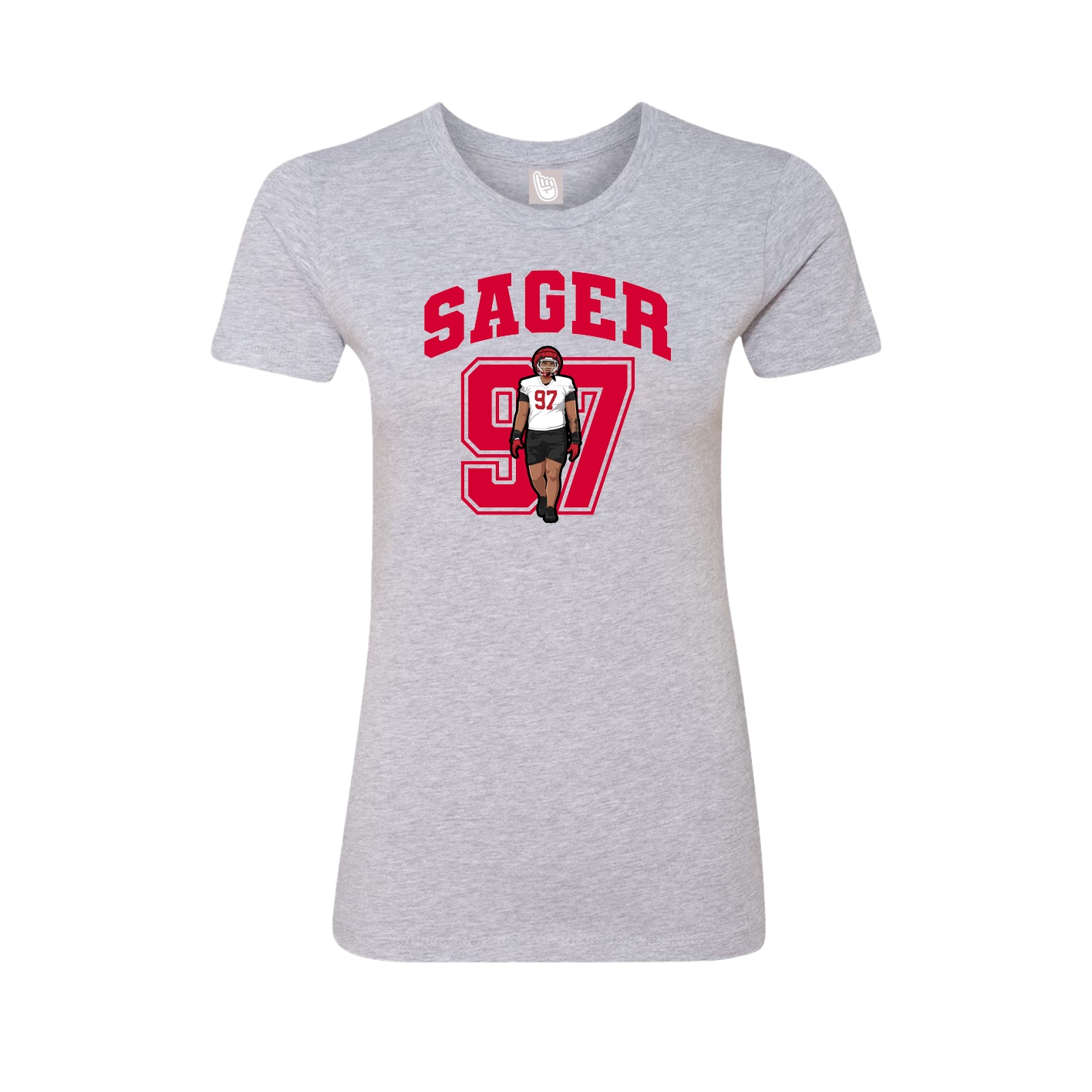 Fitted Women's Tee — Number in Grey